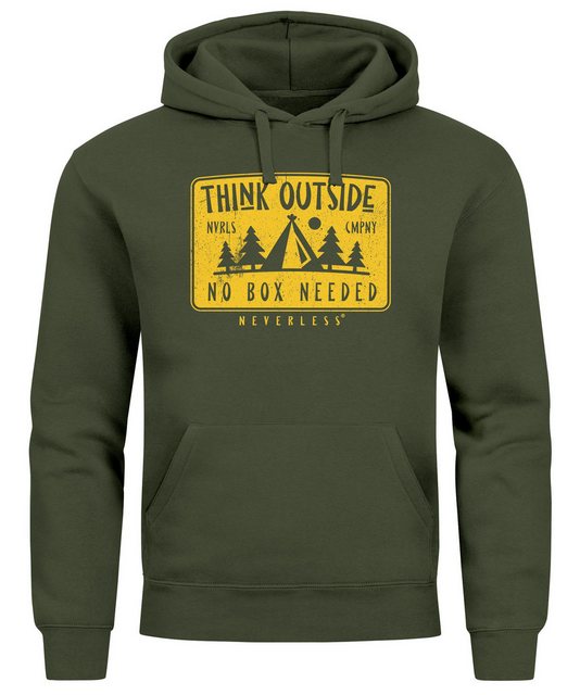 Neverless Hoodie Hoodie Herren Statement Print Think Outside Outdoor Kapuze günstig online kaufen