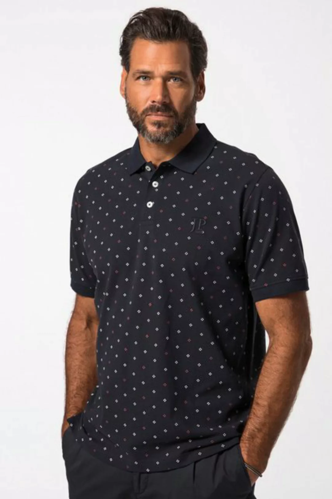 JP1880 Poloshirt Poloshirt Halbarm Piqué Minimal Muster bis 8 XL günstig online kaufen