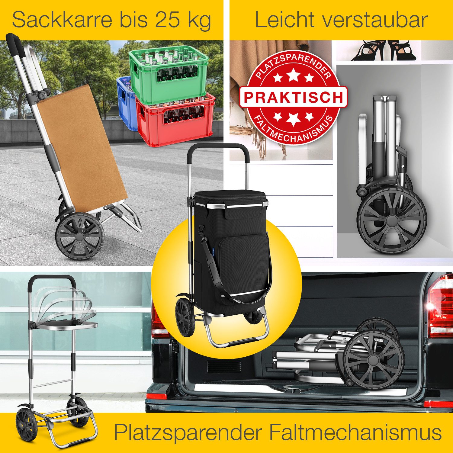 ELONEO Einkaufstrolley praktisch faltbar und extrem günstig online kaufen