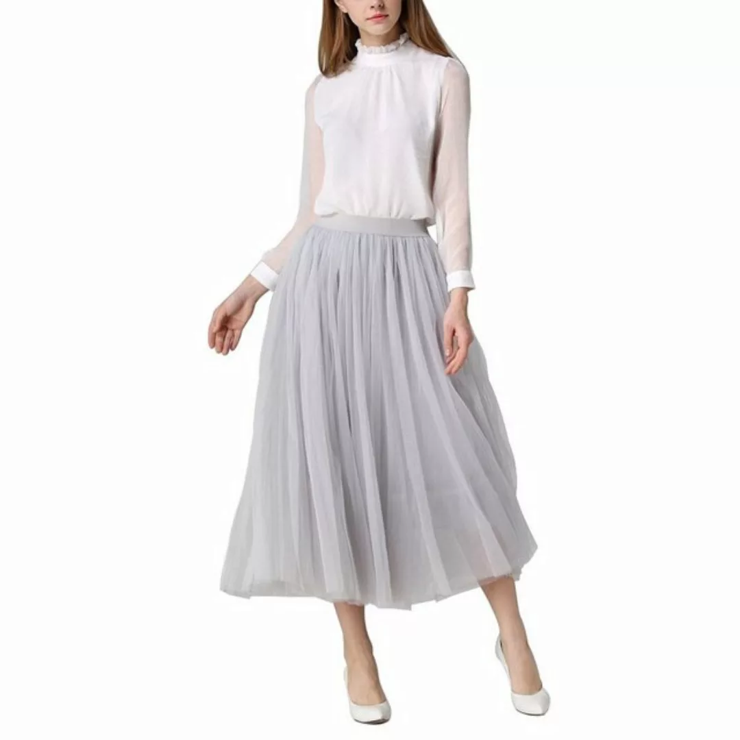 DEBAIJIA Meshrock Damen Chiffon Maxirock Sommer Elegant Lange Röcke Kleid H günstig online kaufen