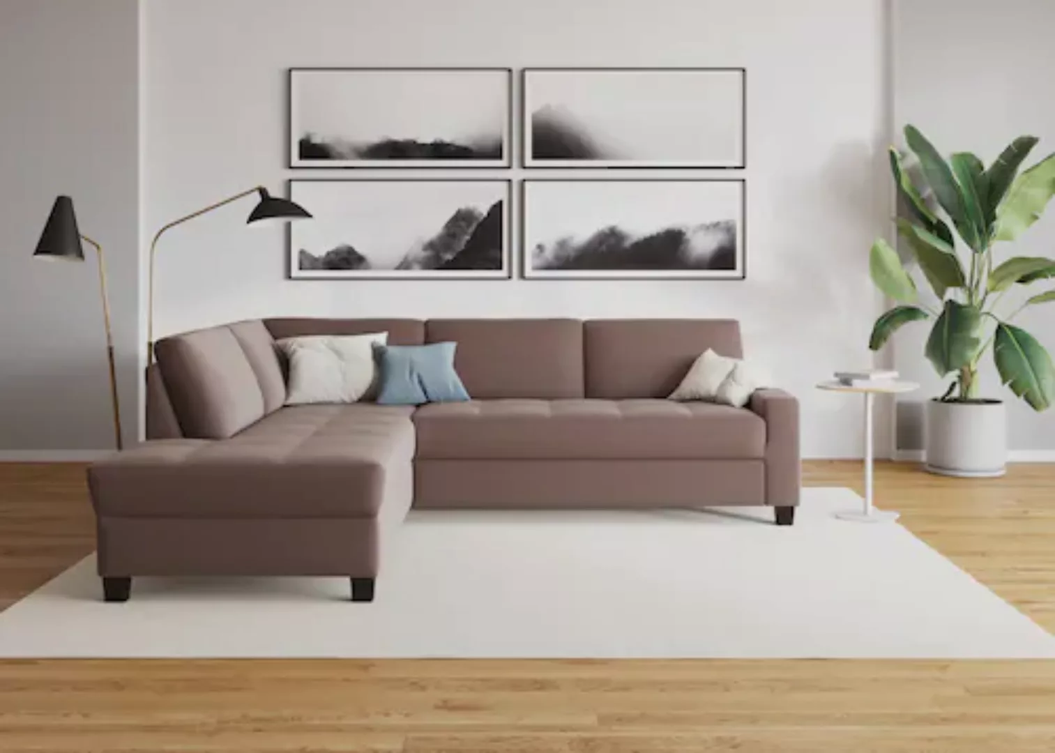 DOMO collection Ecksofa "Florentina L-Form", wahlweise mit Bettfunktion, mi günstig online kaufen