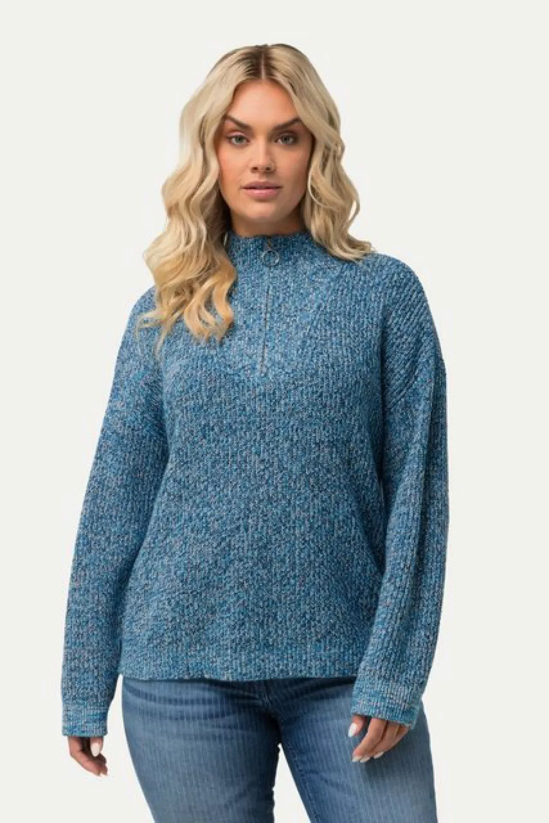 Ulla Popken Troyer Pullover Oversized Toyerkragen Langarm günstig online kaufen