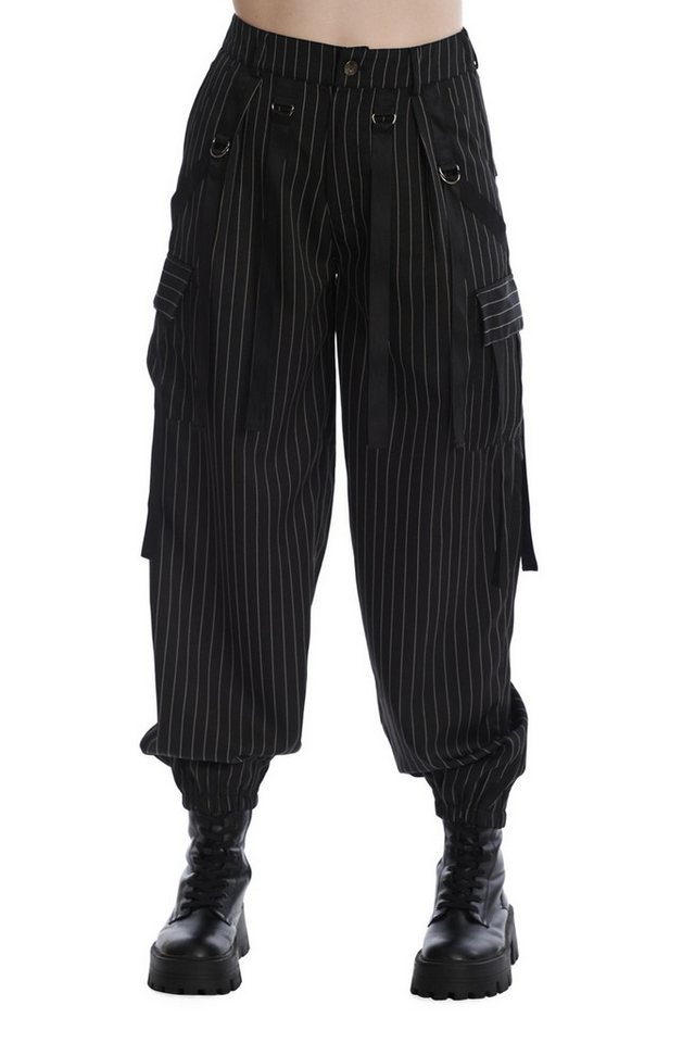 Banned Stoffhose Everlee Pinstripe Punk Gothic Nadelstreifen Baggy günstig online kaufen