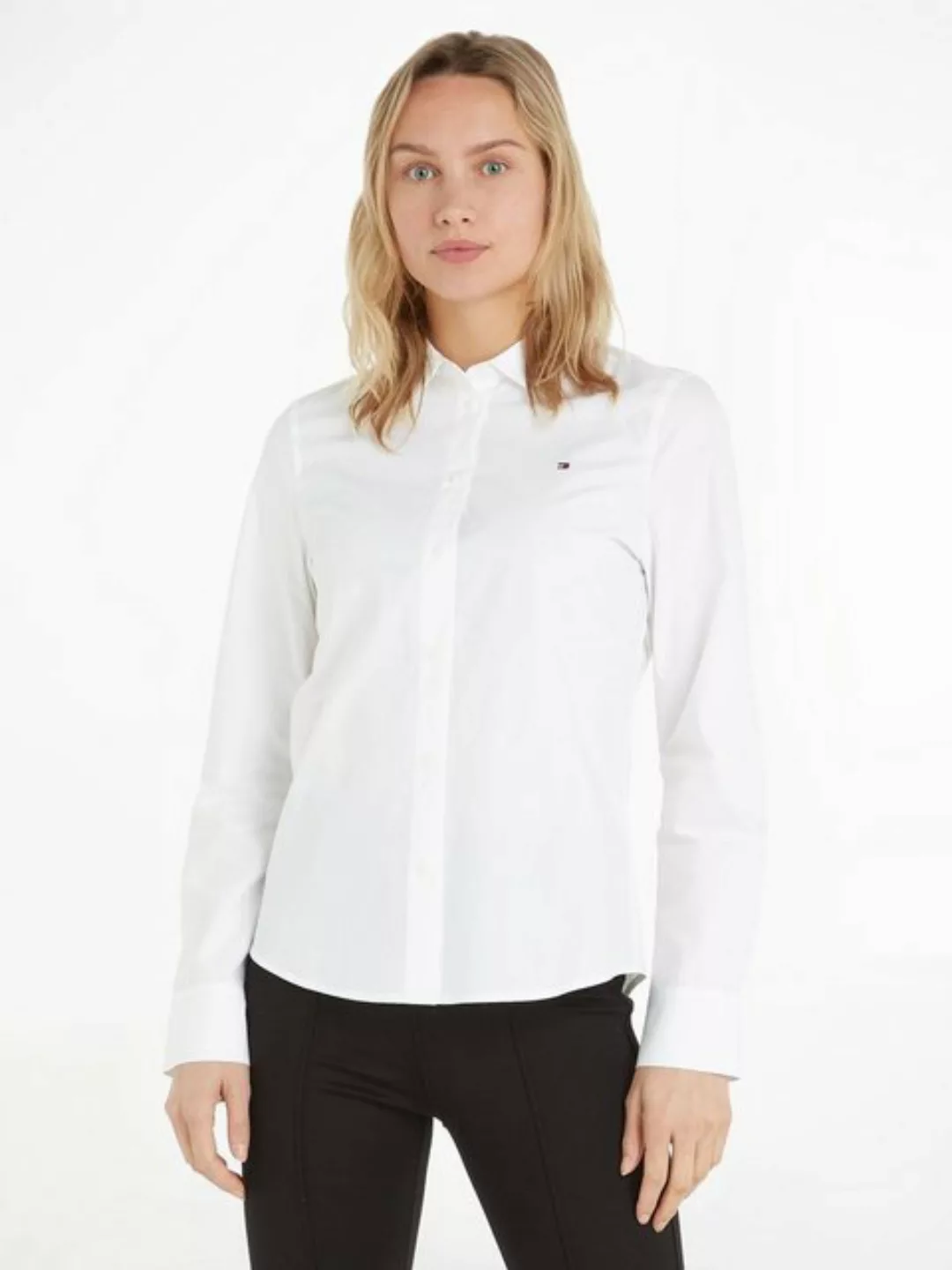 Tommy Hilfiger Hemdbluse ORGANIC CO REGULAR SHIRT LS mit kleiner Logo-Stick günstig online kaufen