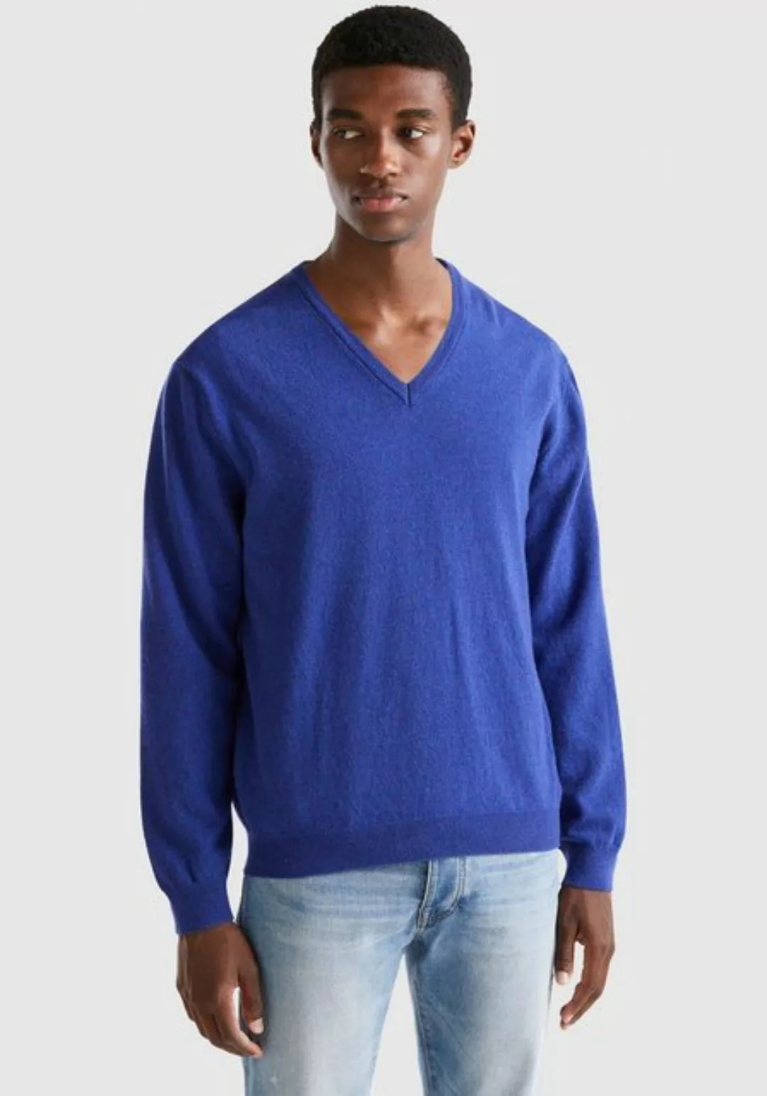 United Colors of Benetton V-Ausschnitt-Pullover im cleanen Look günstig online kaufen