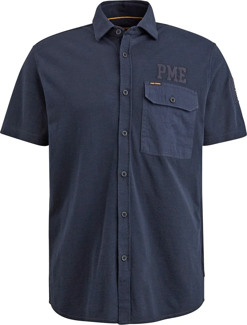 PME Legend Short Sleeve Hemd Jersey Piqué Navy - Größe 3XL günstig online kaufen