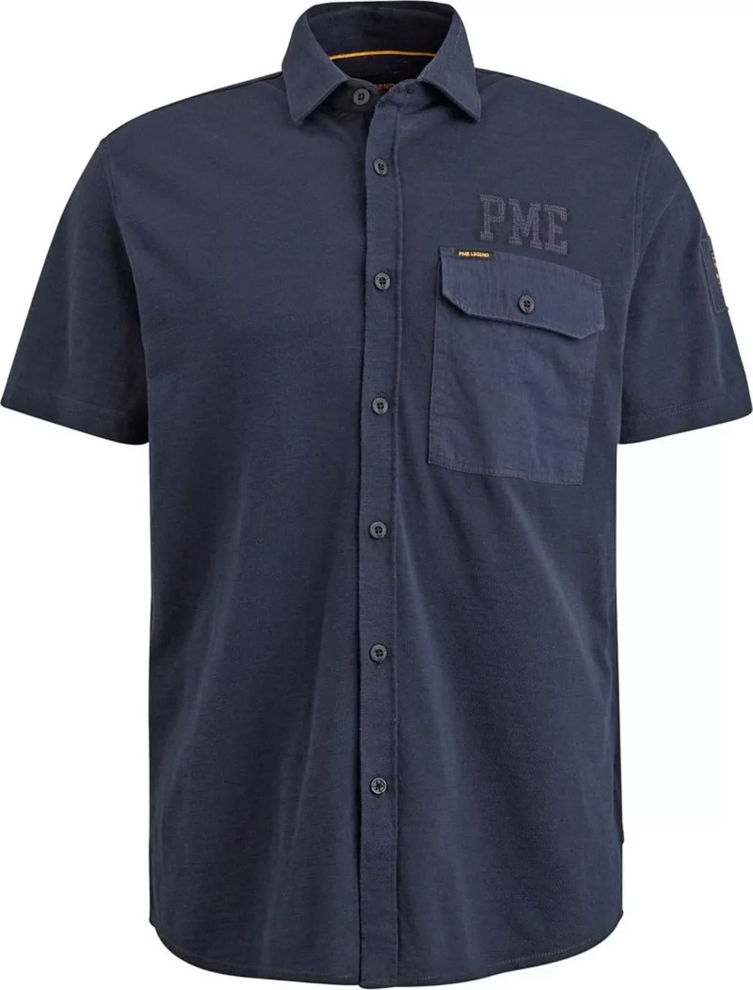 PME Legend Short Sleeve Hemd Jersey Piqué Navy - Größe XXL günstig online kaufen