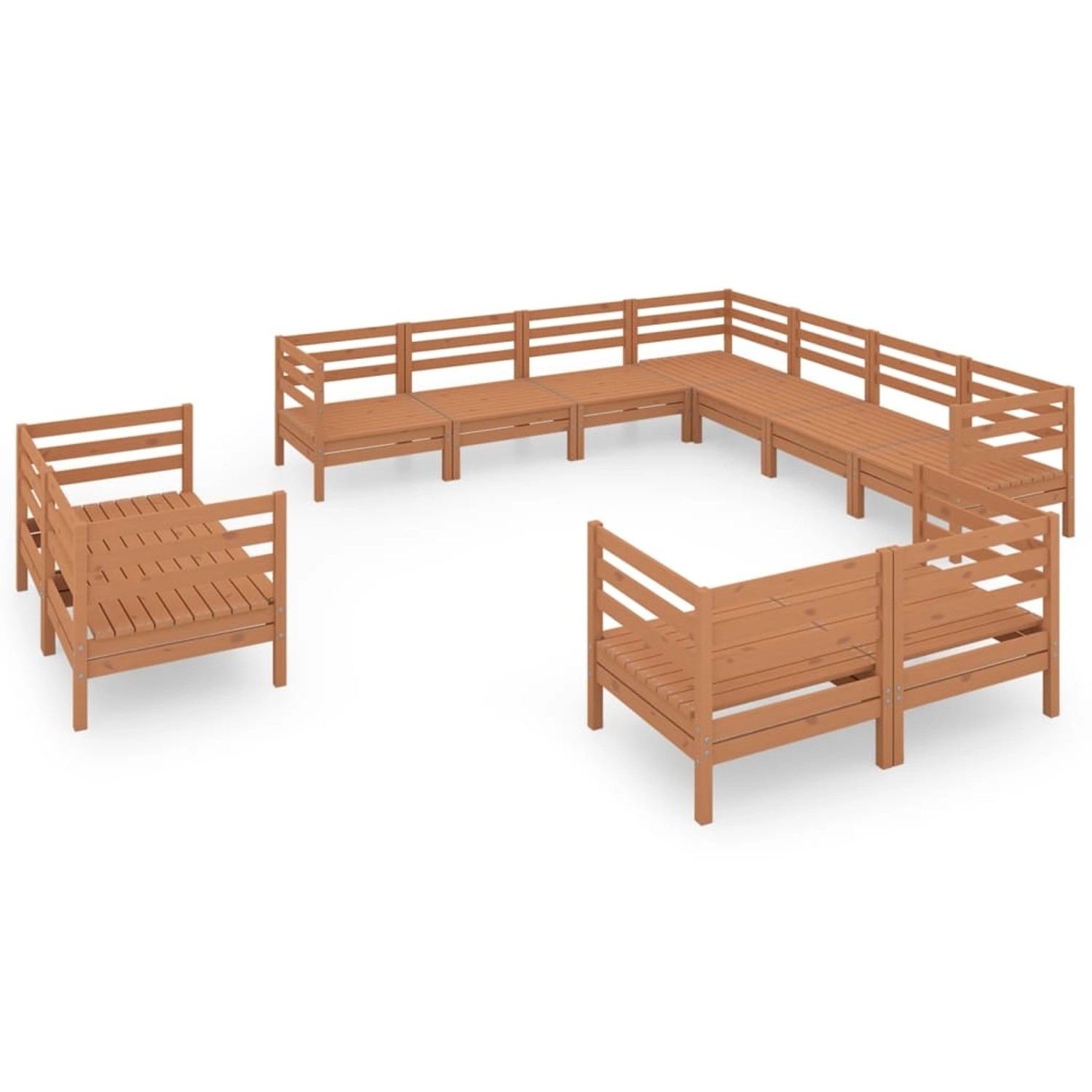 11-tlg. Garten-lounge-set Massivholz Kiefer Honigbraun günstig online kaufen