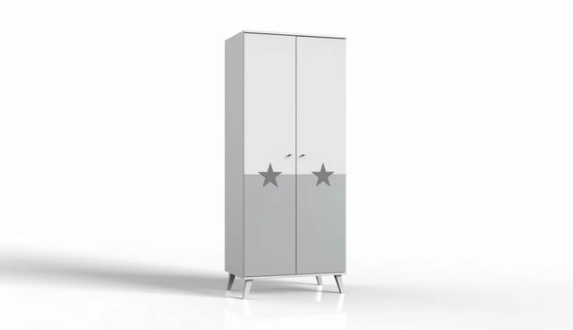 Wimex Kleiderschrank in WEISS + LIGHT GREY mit 2 Türen und einem Einlegebod günstig online kaufen