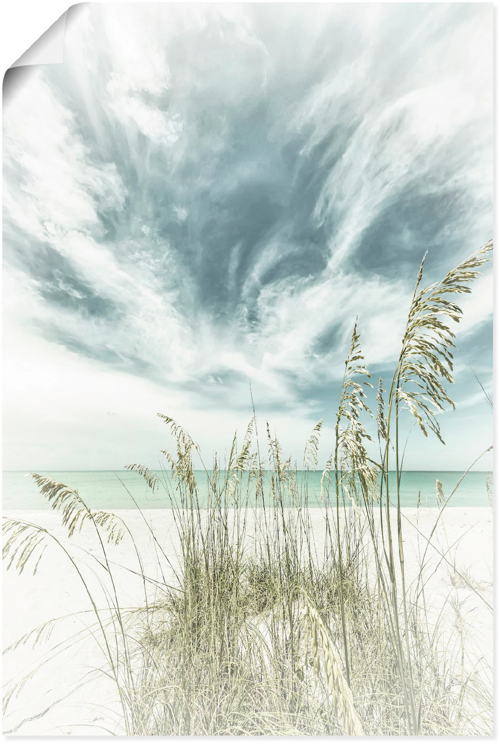 Artland Wandbild "Himmlische Stille am Strand Vintage", Strandbilder, (1 St günstig online kaufen