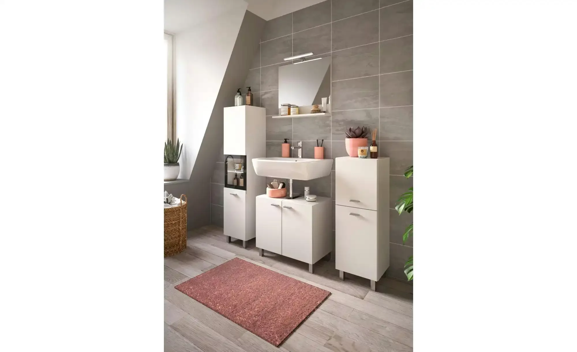 xonox.home Hochschrank in Weiß - 30x125x29cm (BxHxT) günstig online kaufen