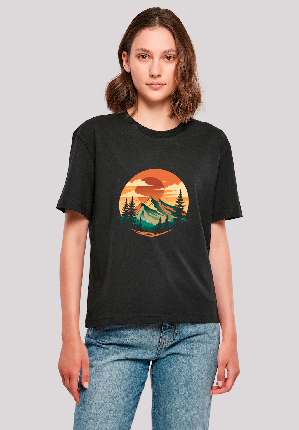 F4NT4STIC T-Shirt "Sonnenuntergang Berglandschaft", Premium Qualität günstig online kaufen