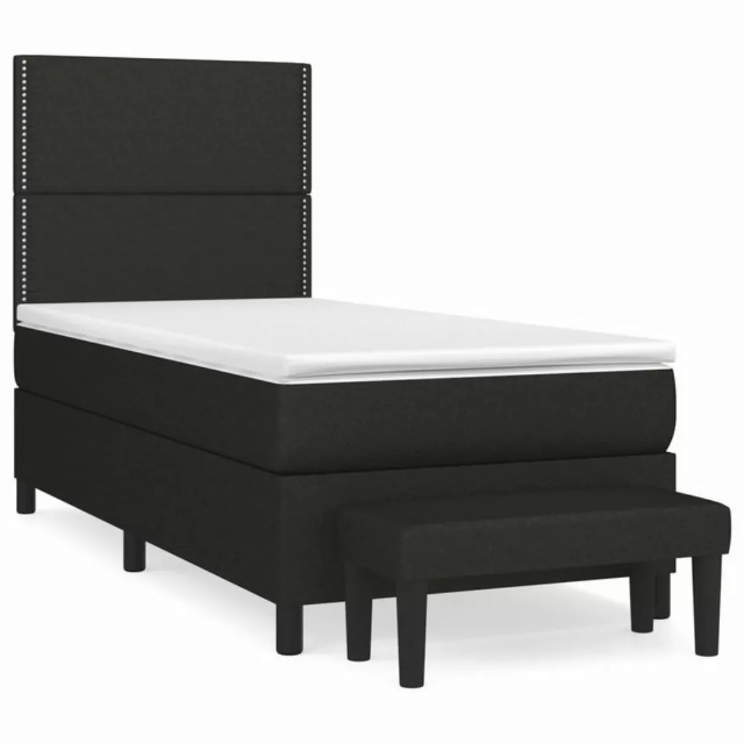 vidaXL Boxspringbett Boxspringbett mit Matratze Schwarz 80x200 cm Stoff Bet günstig online kaufen