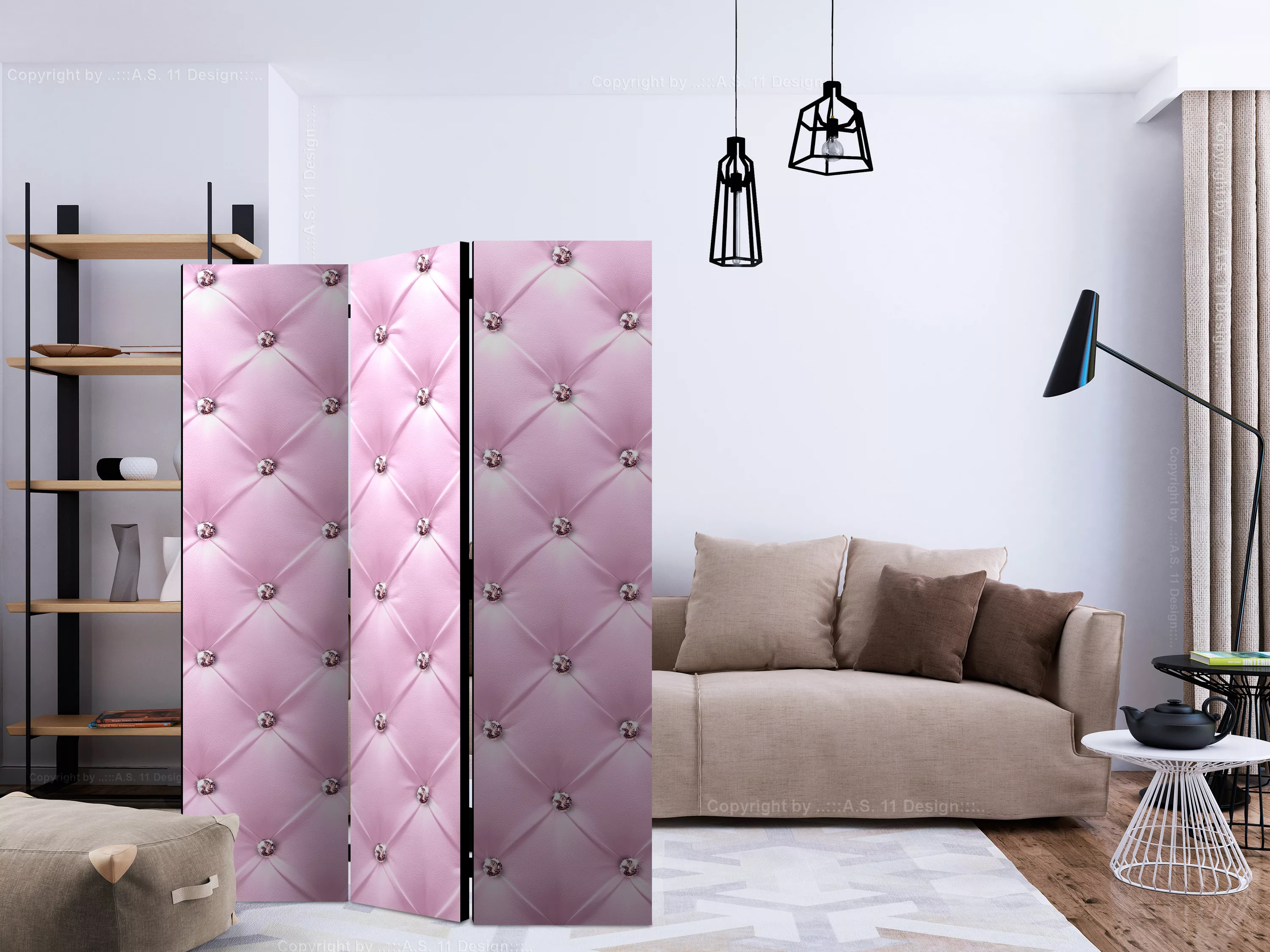 3-teiliges Paravent - Pink Lady [room Dividers] günstig online kaufen