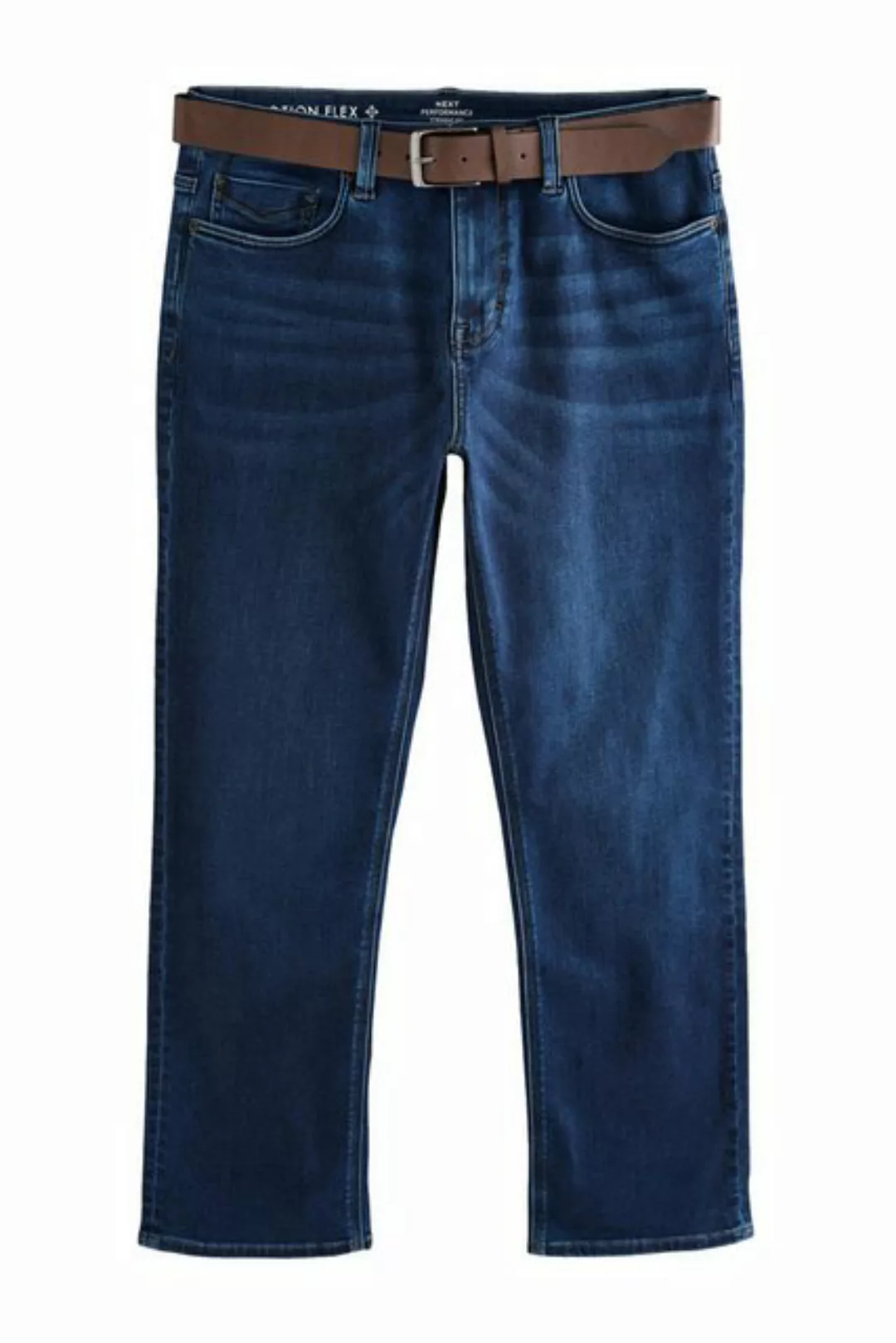 Next Straight-Jeans Straight Fit Motionflex- Jeans mit Gürtel (2-tlg) günstig online kaufen