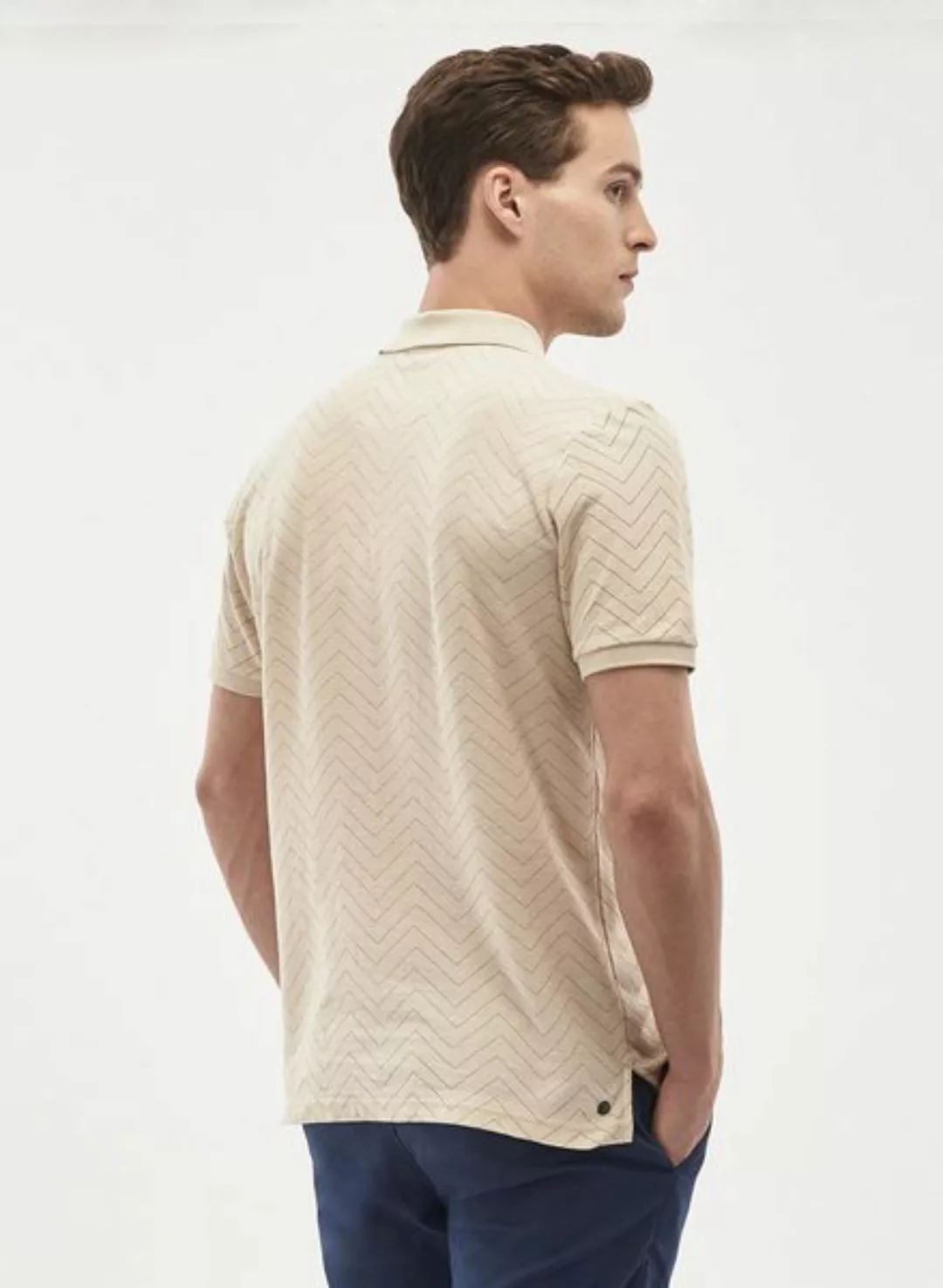 Slim-fit Poloshirt Aus Bio-baumwolle Mit Allover-print günstig online kaufen