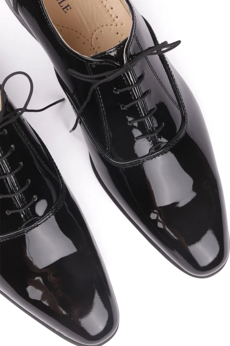 Suitable Schnürschuhe Lackleder Schwarz  - Größe 46 günstig online kaufen