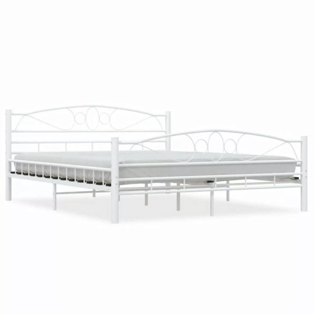 Bettgestell Weiß Metall 160ã200 Cm günstig online kaufen