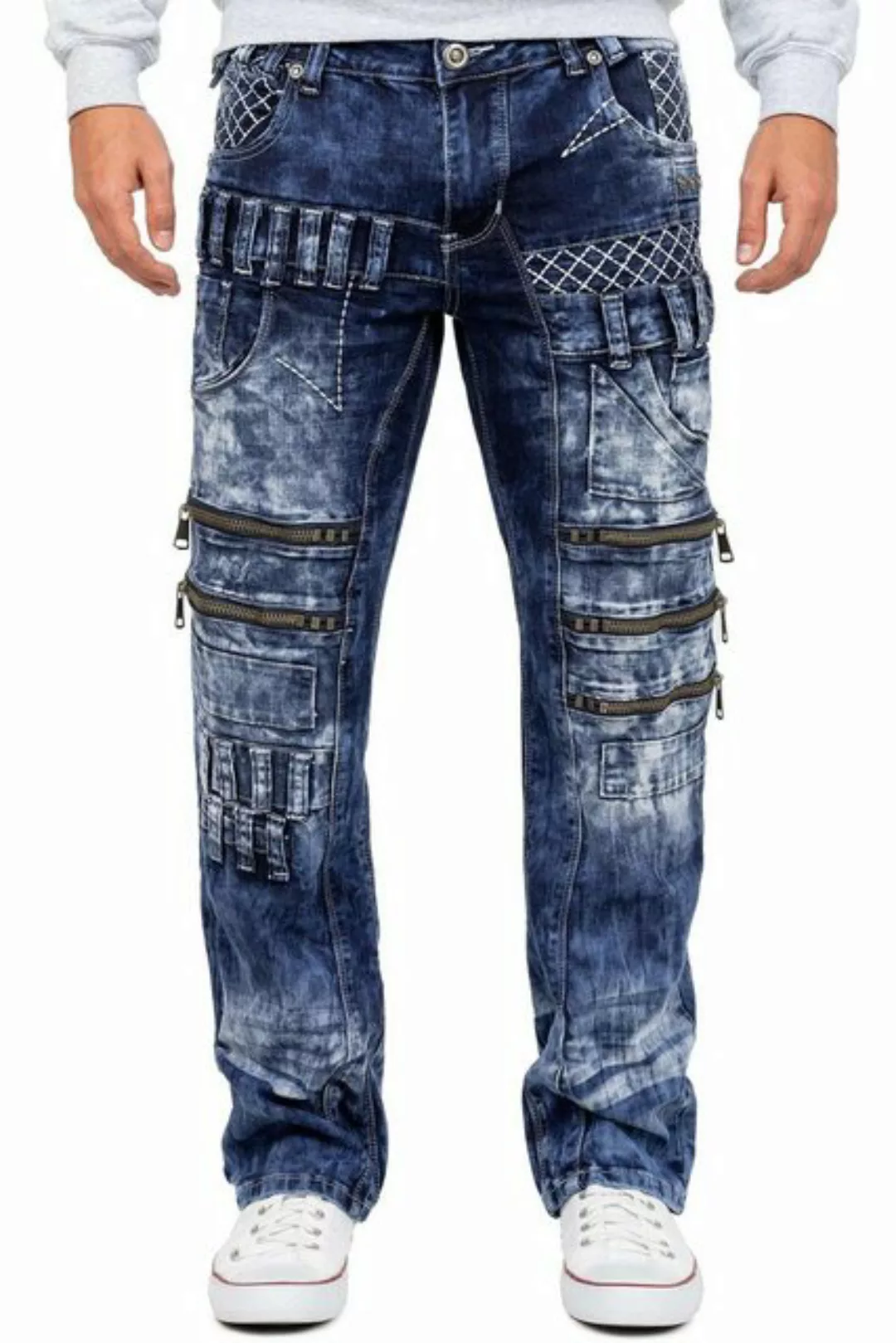 Kosmo Lupo 5-Pocket-Jeans Auffällige Herren Hose BA-KM8006 Blau W38/L34 (1- günstig online kaufen