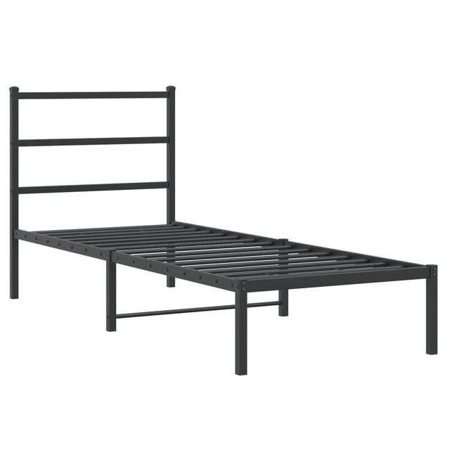 furnicato Bettgestell mit Kopfteil Metall Schwarz 80x200 cm (1-tlg) günstig online kaufen