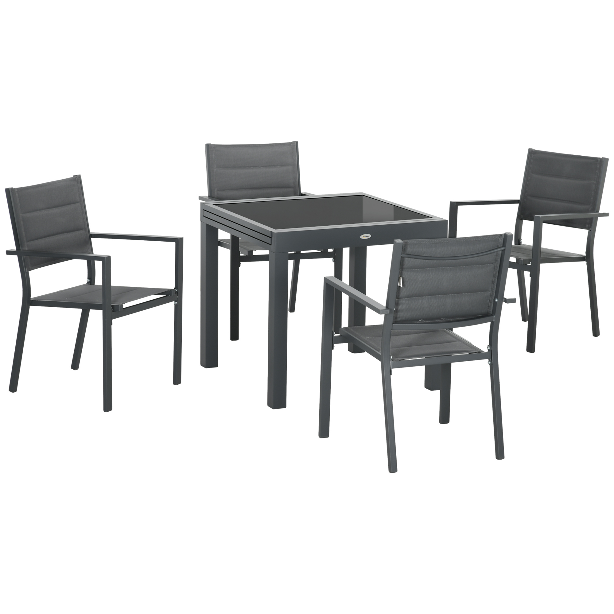 Outsunny Gartenmöbel-Set aus Aluminium und Textilene mit ausziehbarem Tisch günstig online kaufen