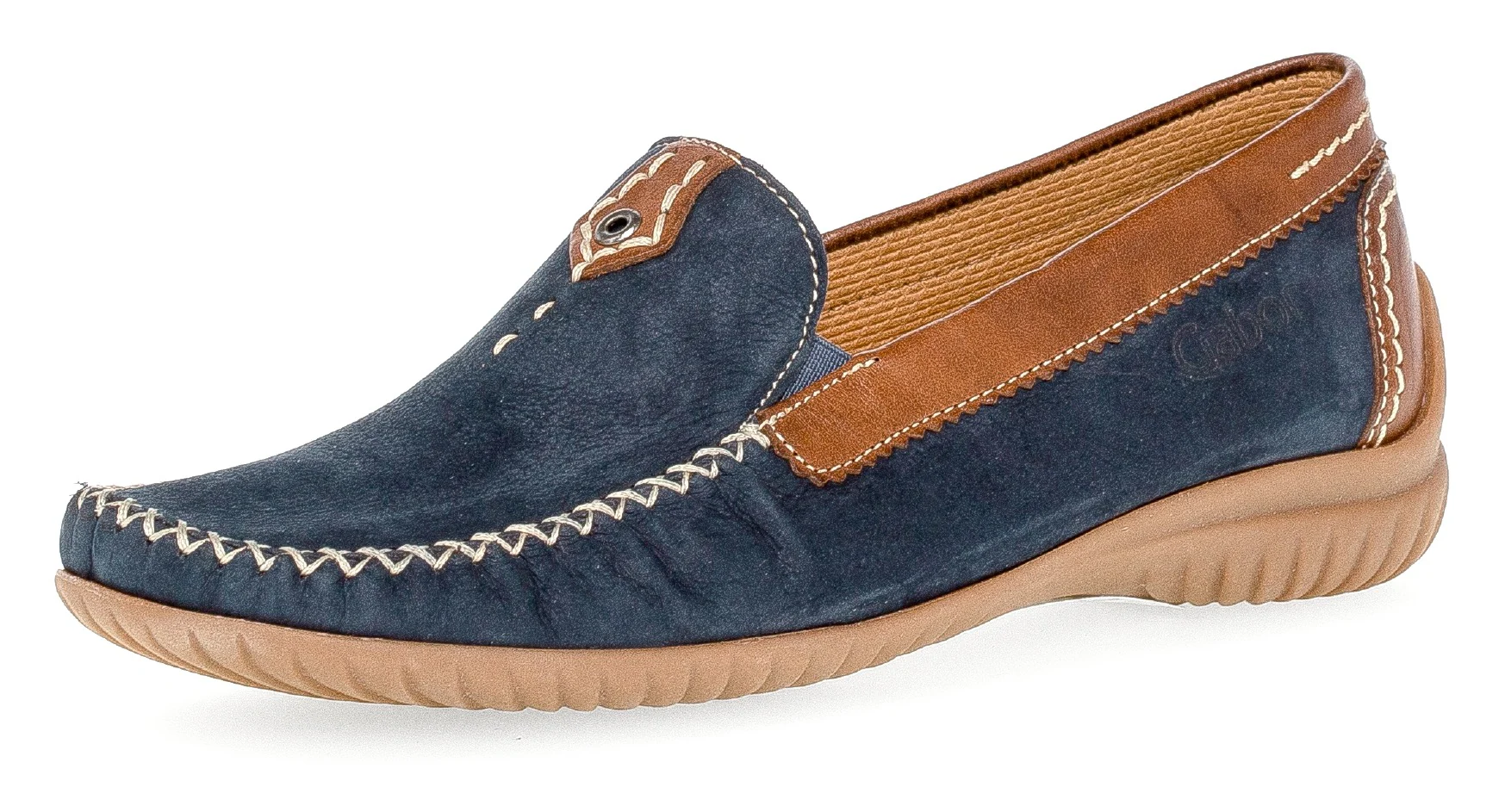 Gabor Mokassin "FLORENZ", Slipper, Schlupfschuh, Bequmschuh mit Kontrastnah günstig online kaufen