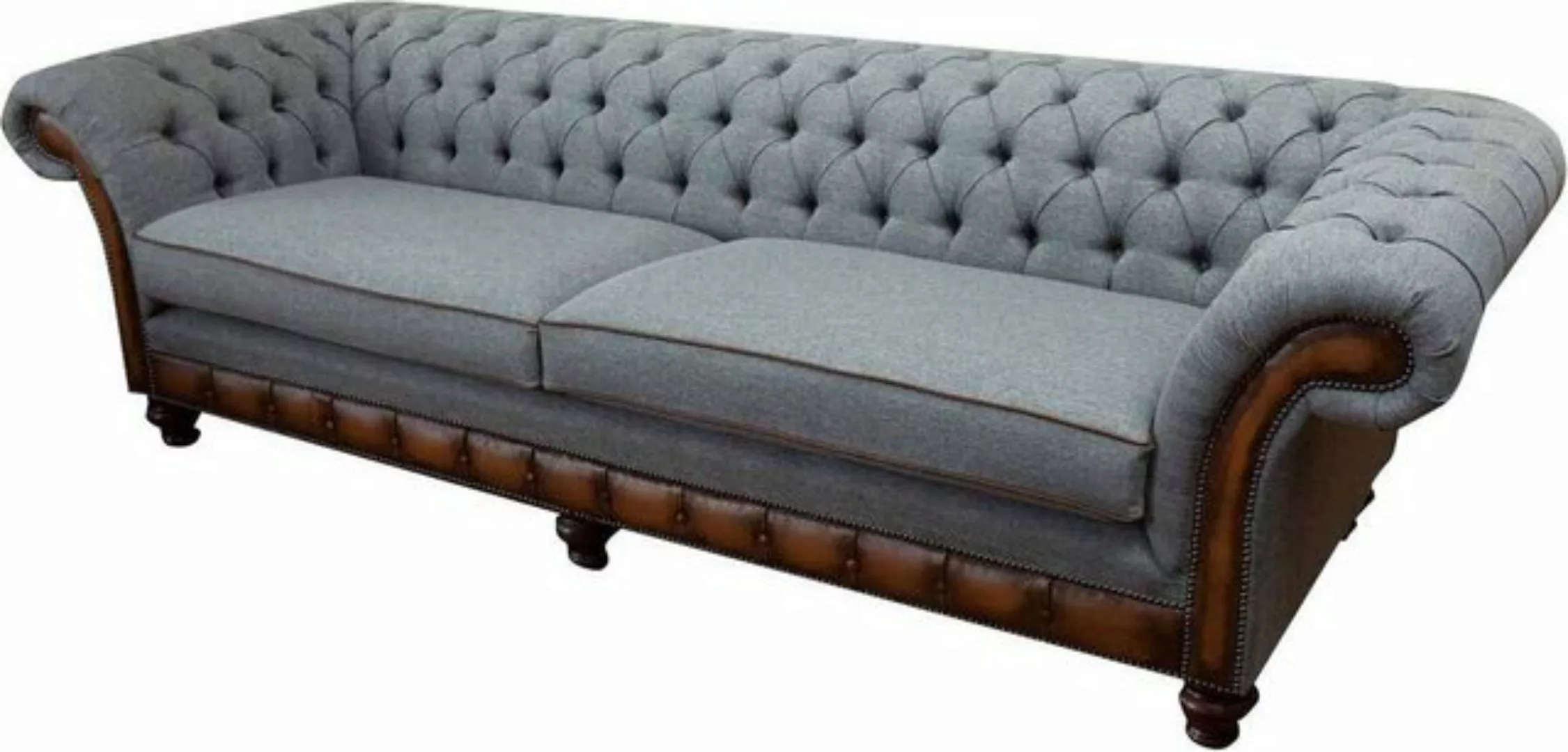 Xlmoebel Sofa Graue Chesterfield Luxuriöse 3-Sitzer Designer-Sitzgruppe Neu günstig online kaufen