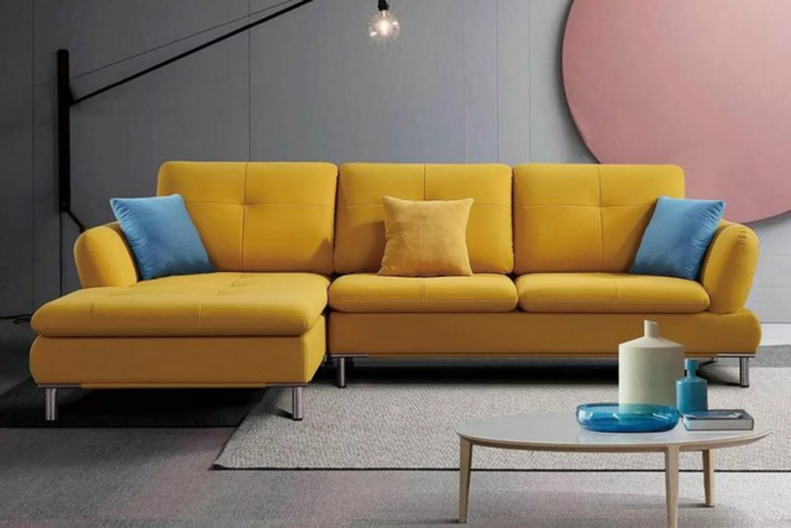 JVmoebel Ecksofa, Eck Sofa Leder Polster Sitz Couch Garnitur Wohn Zimmer La günstig online kaufen