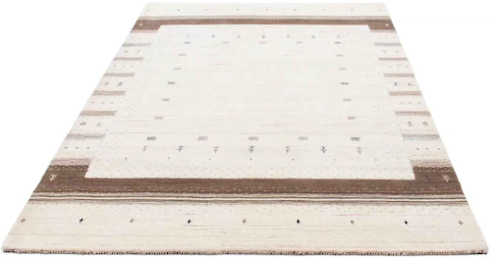 morgenland Wollteppich »Loribaft Bordüre Beige 200 x 145 cm«, rechteckig günstig online kaufen
