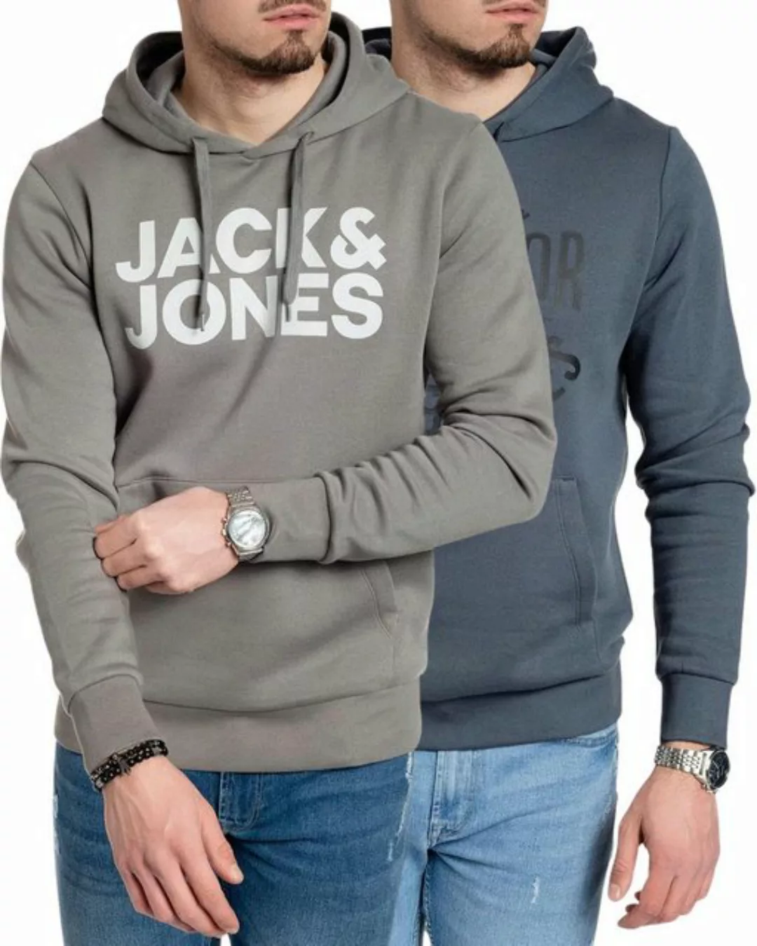 Jack & Jones Kapuzenpullover stilvolle Hoodies mit Logoprint (Spar Set, Dop günstig online kaufen