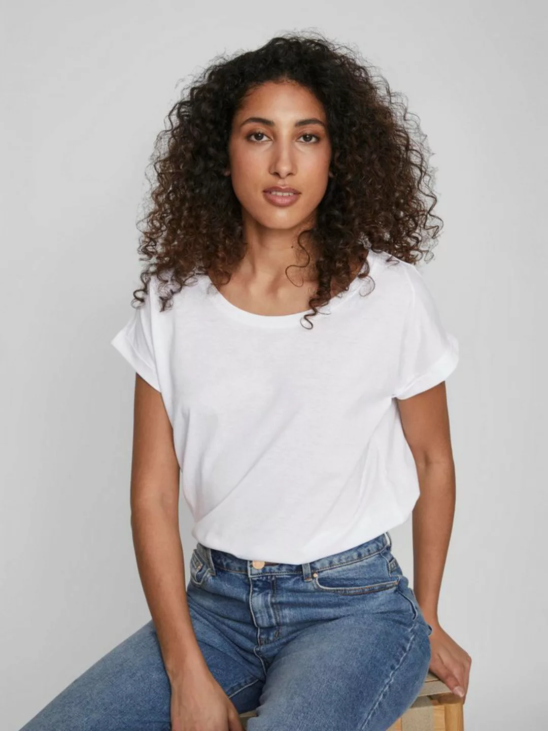 Vila Rundhalsshirt VIDREAMERS NEW PURE T-SHIRT/SU-NOOS Basic Damen-T-Shirt günstig online kaufen