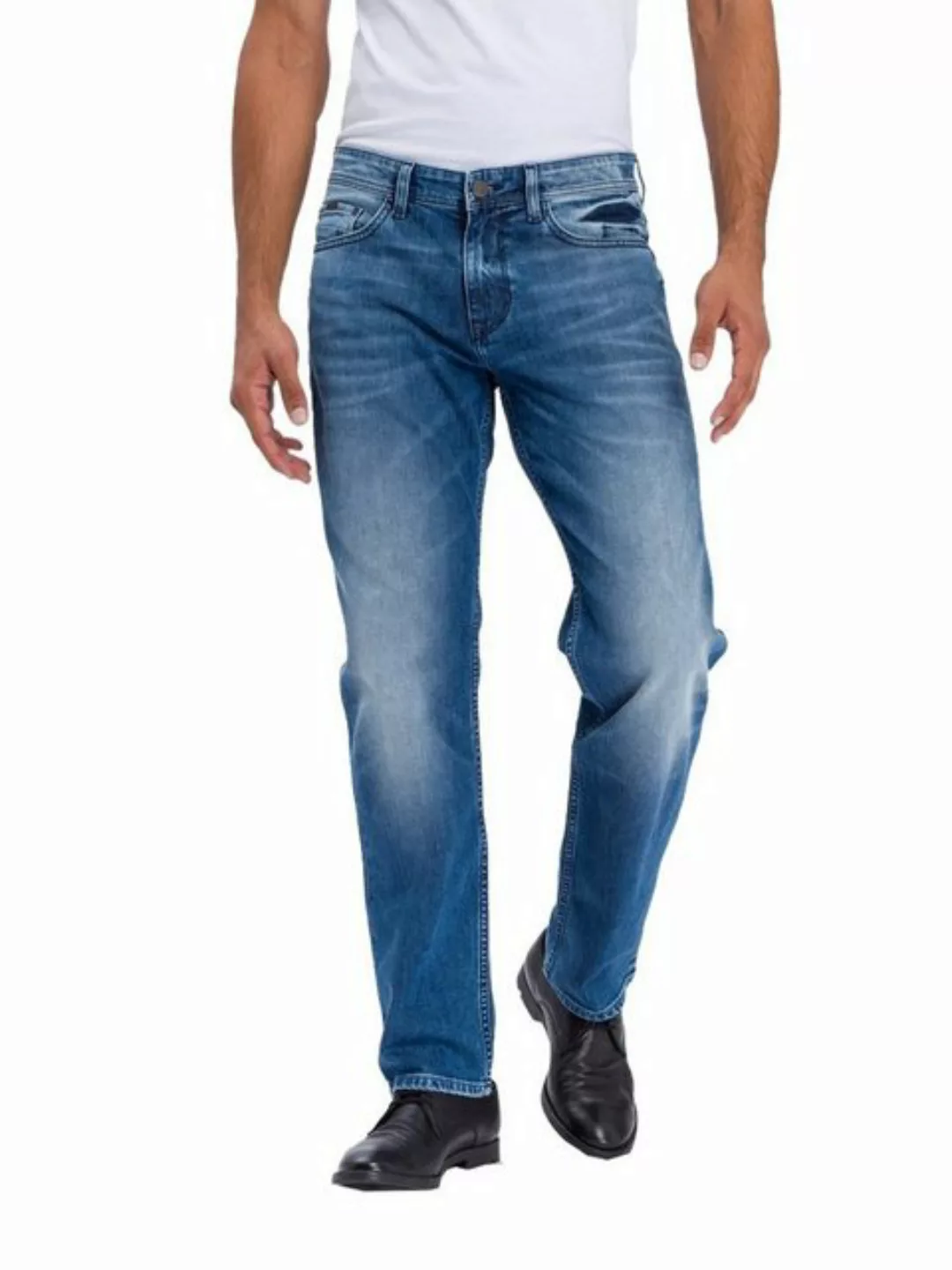 Cross Jeans Herren Jeans Antonio Relax Fit - Blau - Mid Blue günstig online kaufen