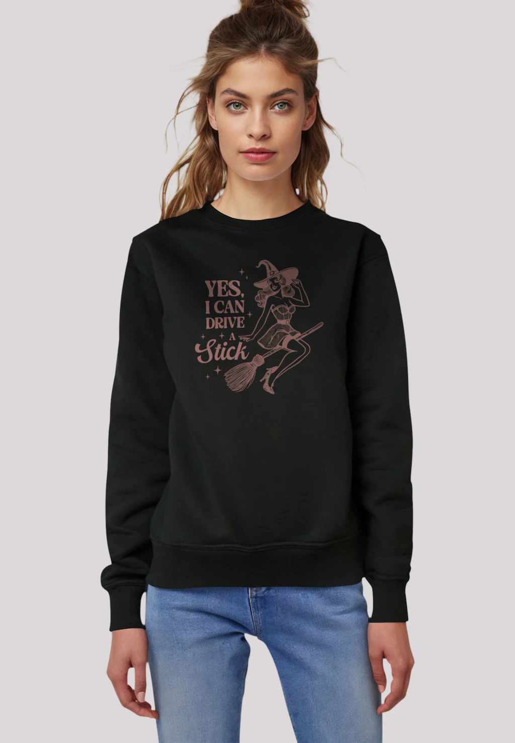 F4NT4STIC Sweatshirt "Halloween Witch yes I can drive a stick", Premium Qua günstig online kaufen