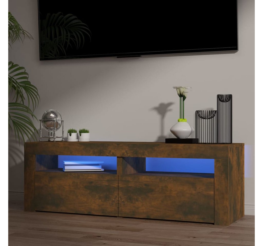 vidaXL TV-Schrank TV-Schrank mit LED Leuchten Räuchereiche 120x35x40 cm Low günstig online kaufen