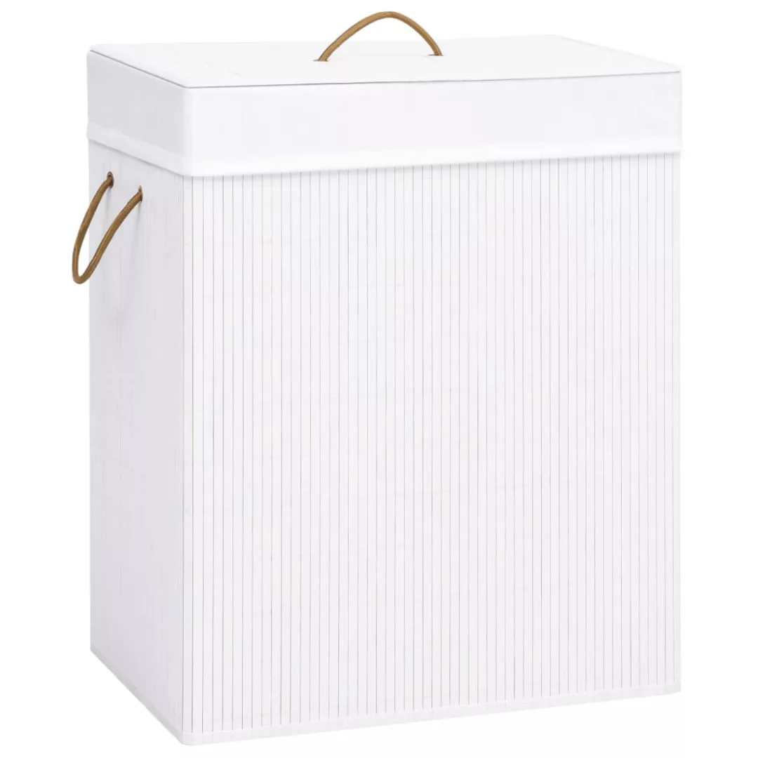 Bambus-wäschekorb Weiß 83 L günstig online kaufen