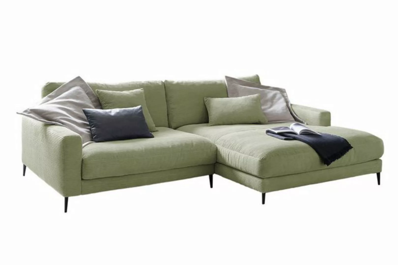 KAWOLA Ecksofa CARA, Sofa Cord, Recamiere links od. rechts, versch. Farben günstig online kaufen