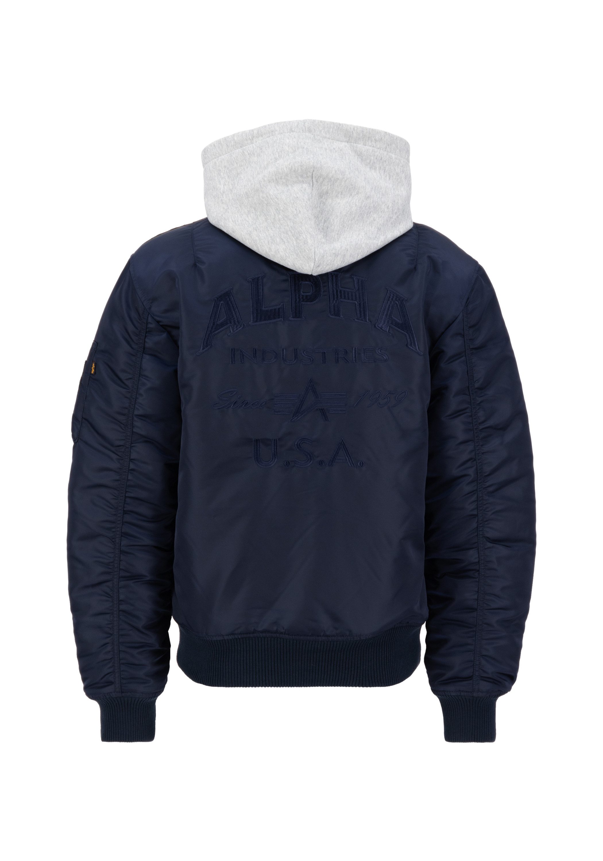 Alpha Industries Bomberjacke "MA-1 Zip Hood Back EMB Bomberjacke" günstig online kaufen