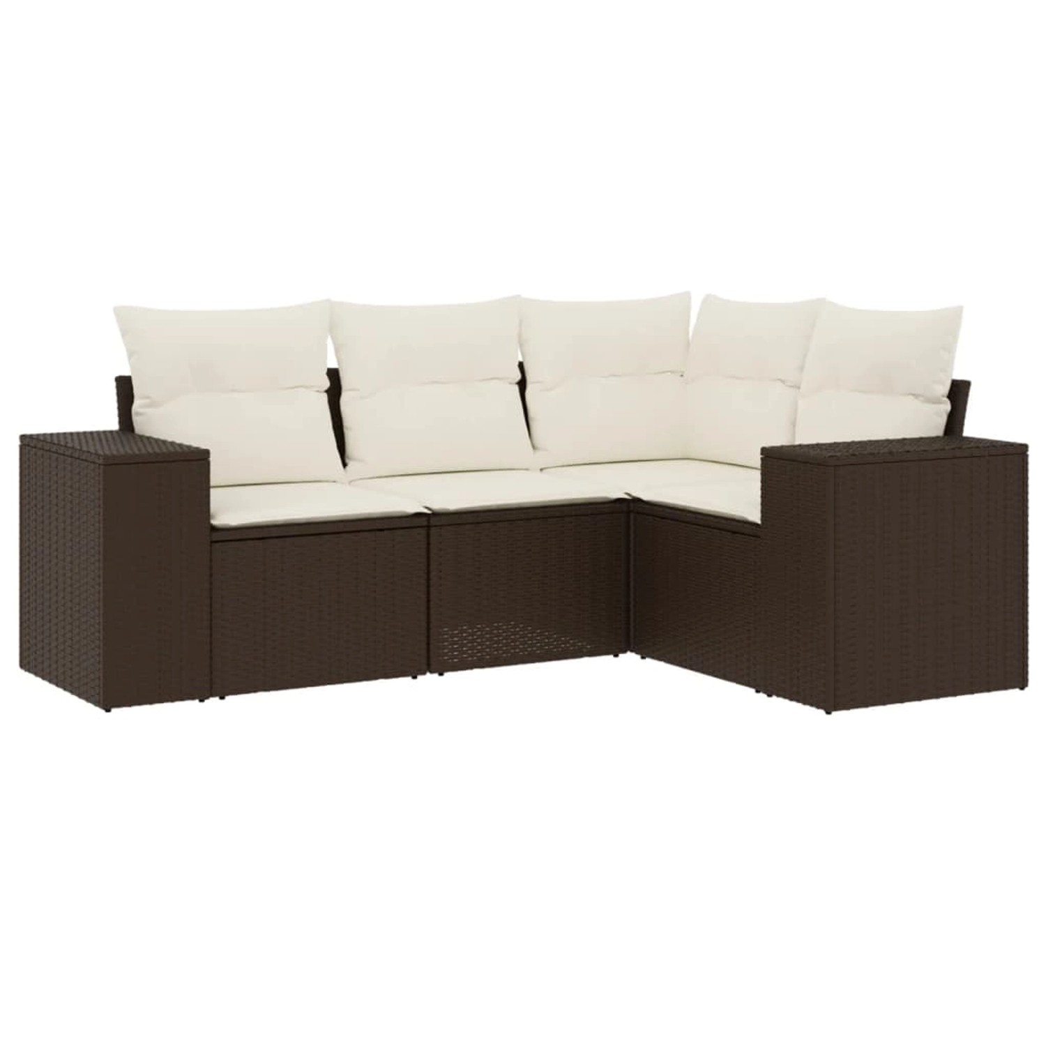 vidaXL 4-Tlg Garten-Sofagarnitur mit Kissen Braun Poly Rattan 3254850 günstig online kaufen