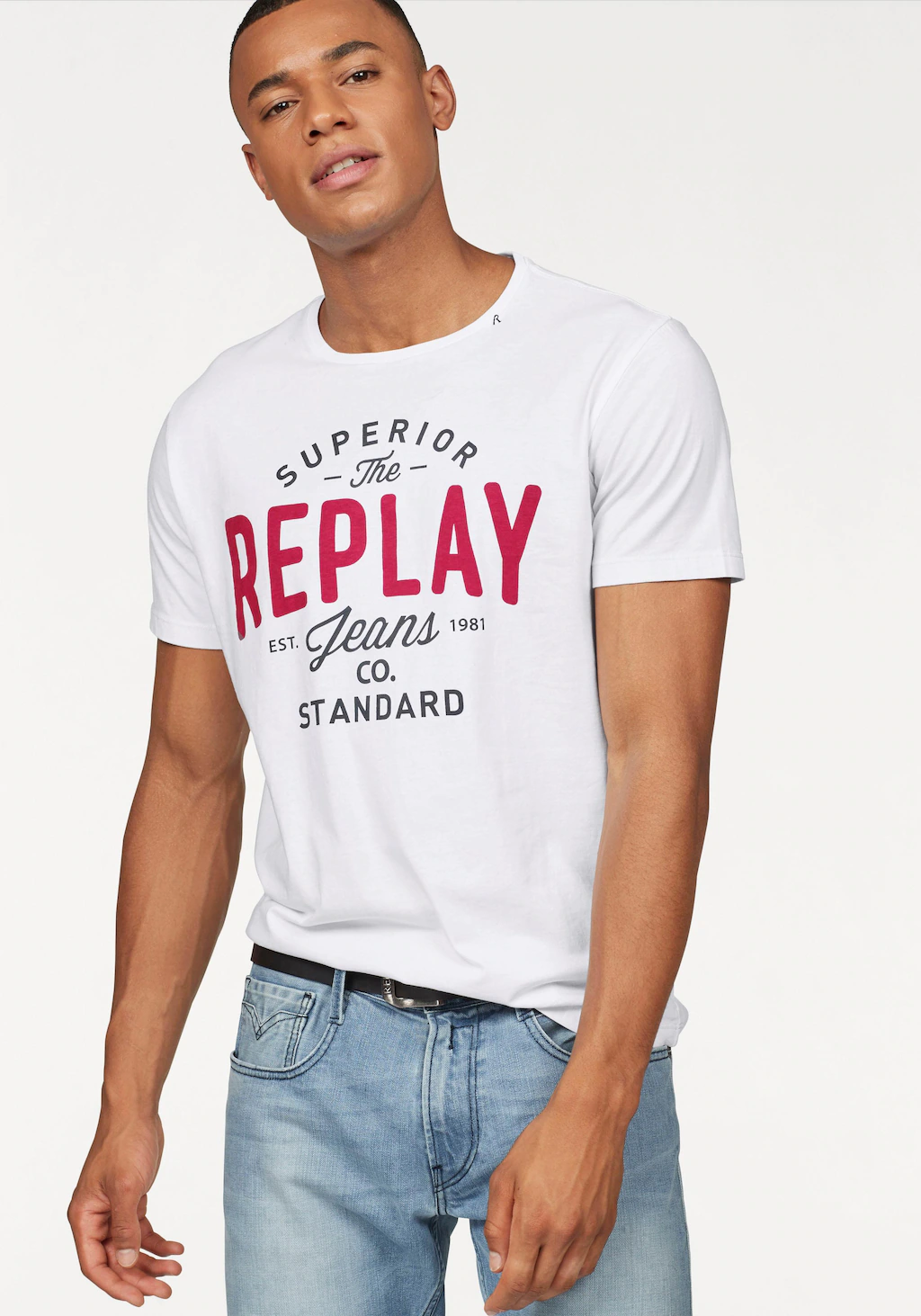 Replay T-Shirt mit Markendruck günstig online kaufen