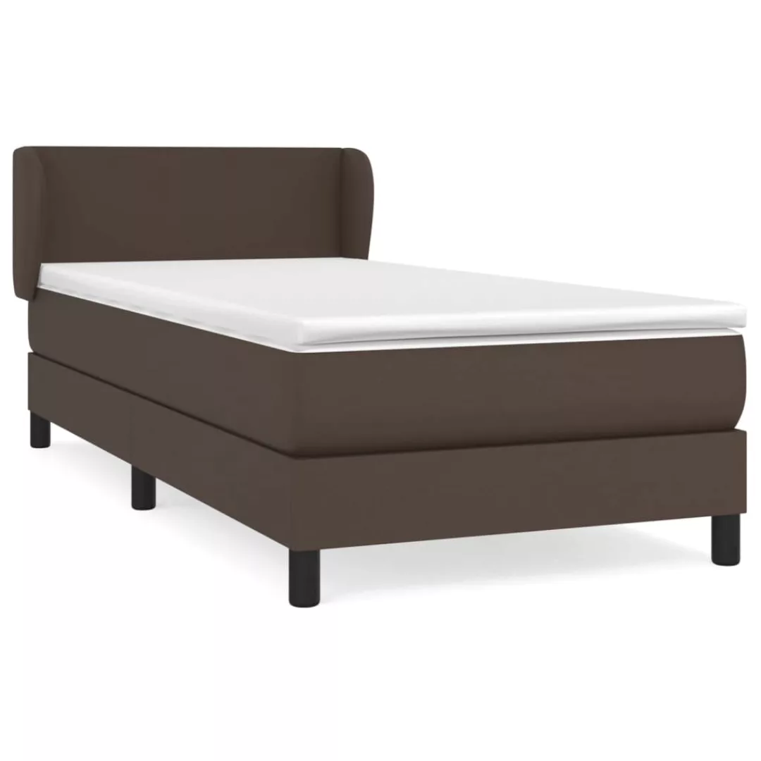 Vidaxl Boxspringbett Mit Matratze Braun 80x200 Cm Kunstleder günstig online kaufen