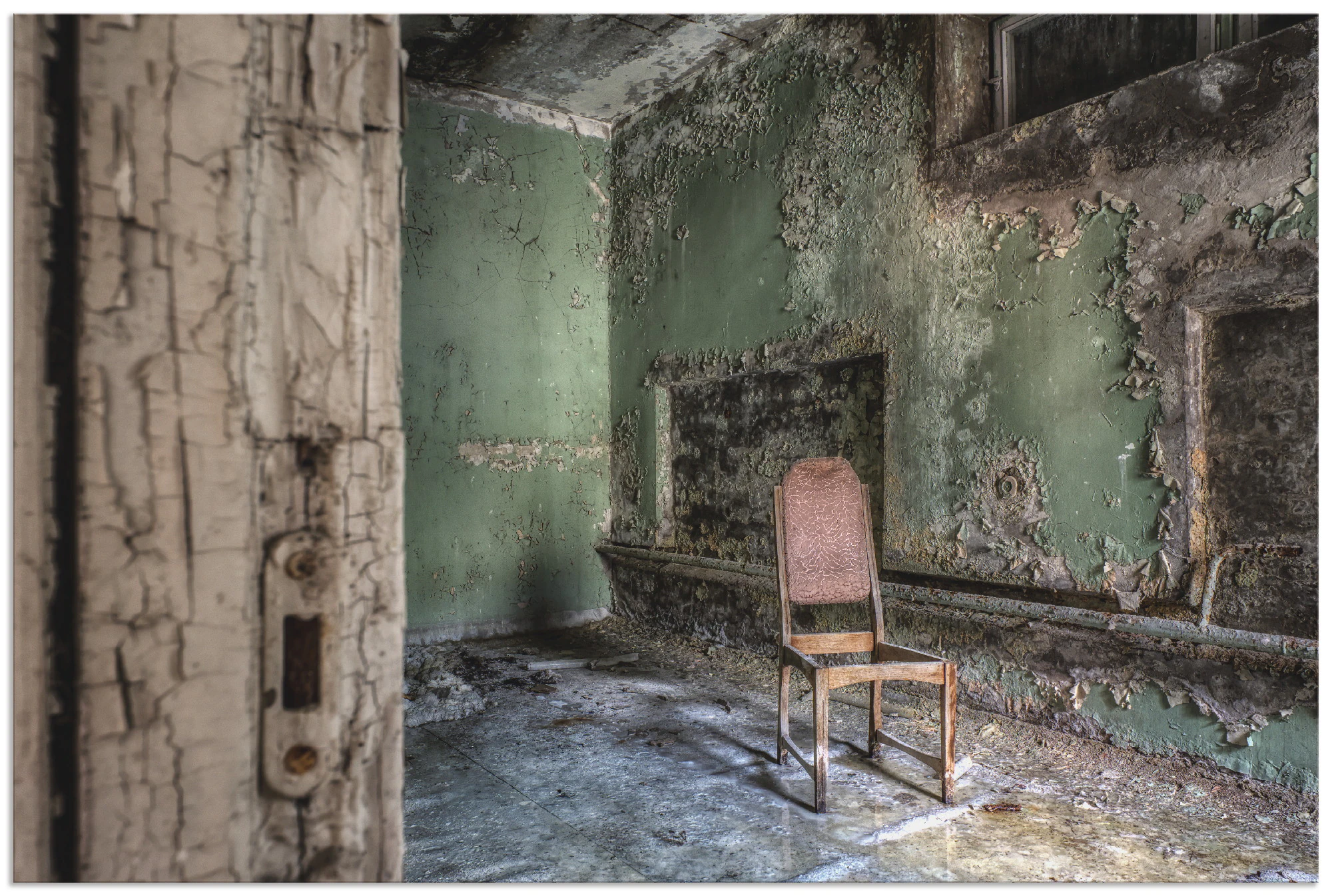 Artland Wandbild "Lost Place - einsamer Stuhl", Fenster & Türen, (1 St.), a günstig online kaufen