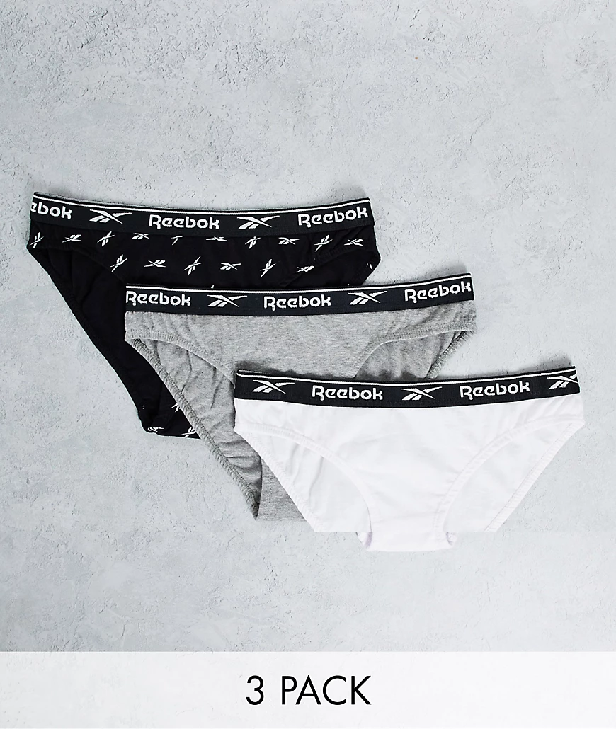 Reebok – Shiloh – Unterhosen mit hohem Beinausschnitt in Schwarz, Weiß und günstig online kaufen