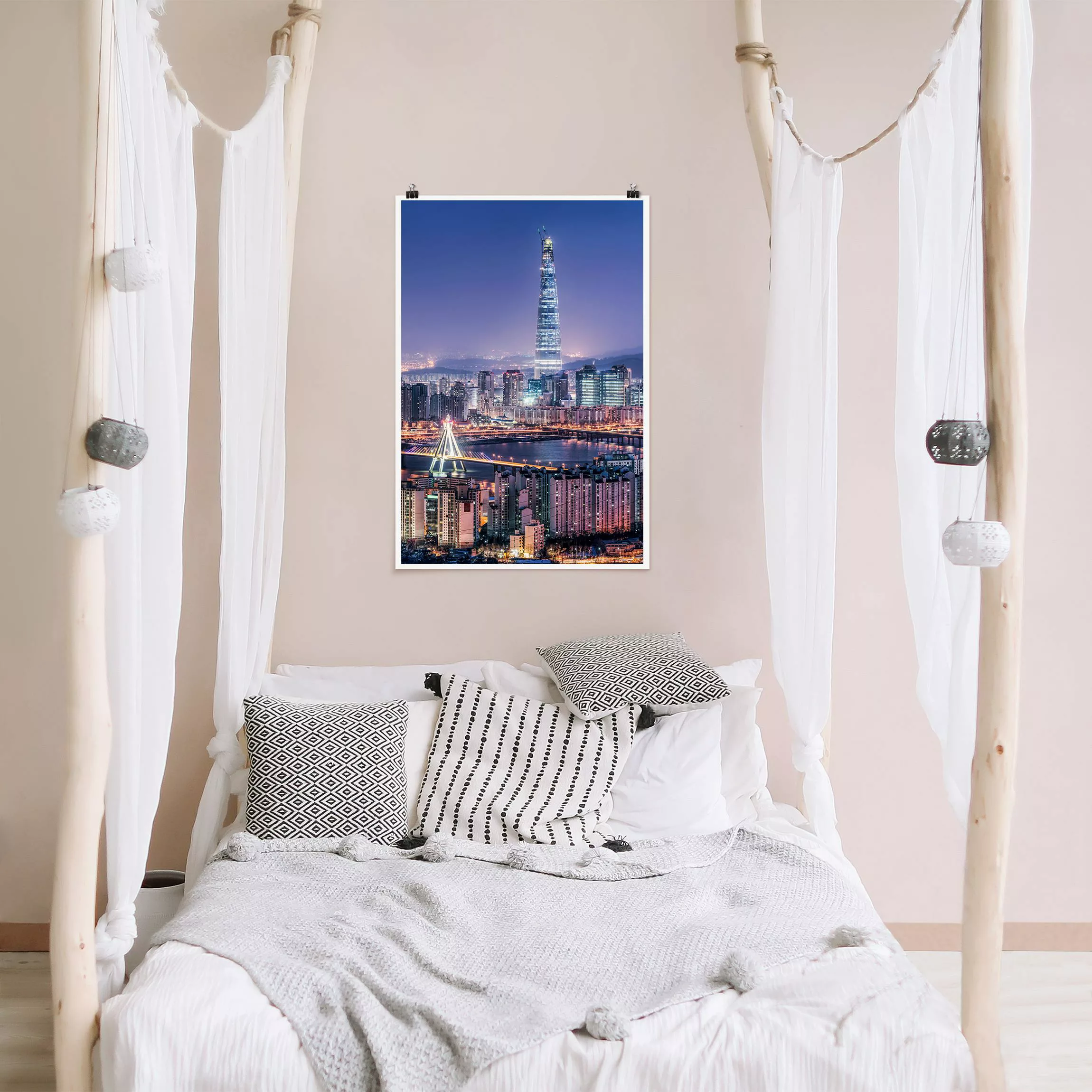Poster Lotte World Tower bei Nacht günstig online kaufen