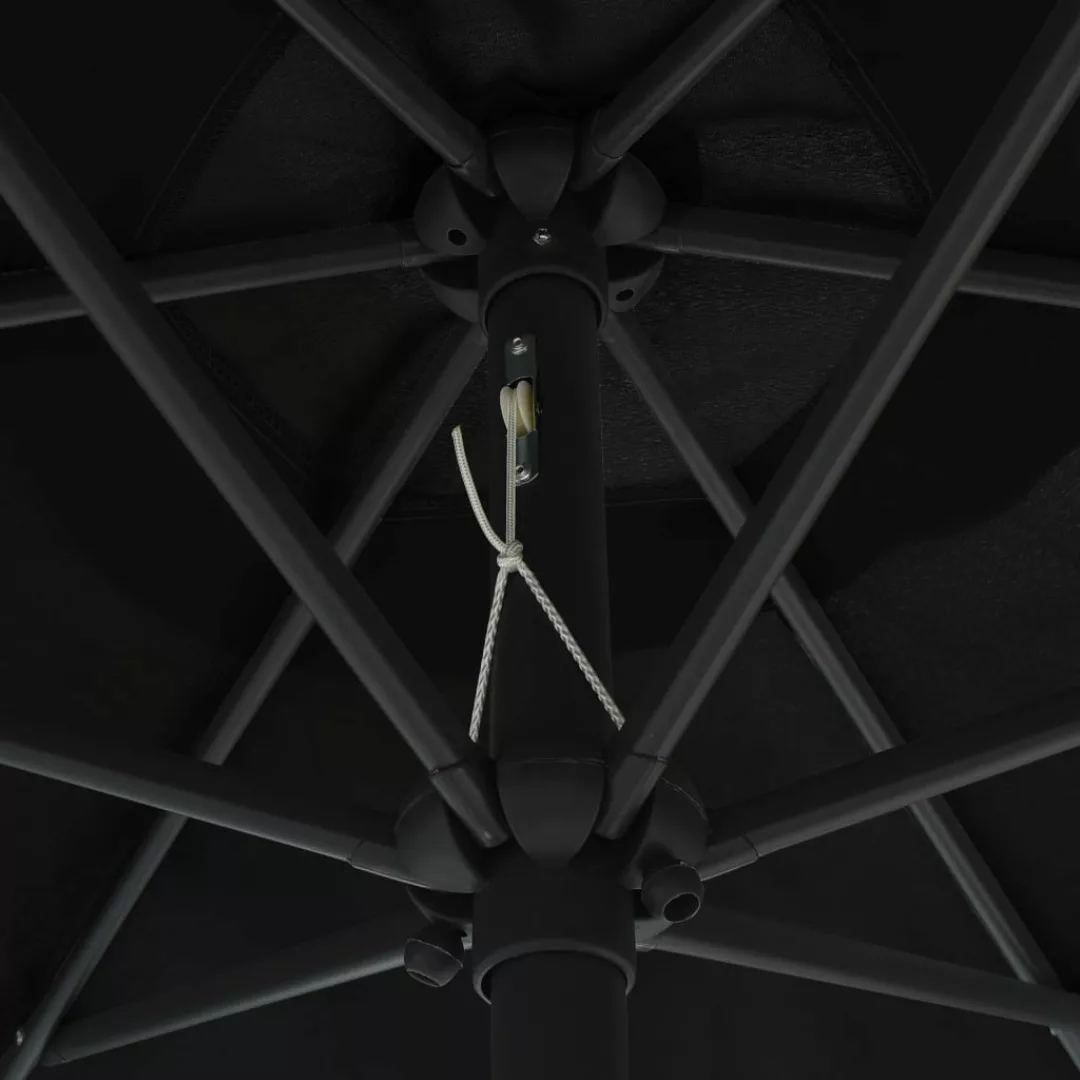 Sonnenschirm Mit Led-leuchten & Aluminium-mast 270 Cm Schwarz günstig online kaufen