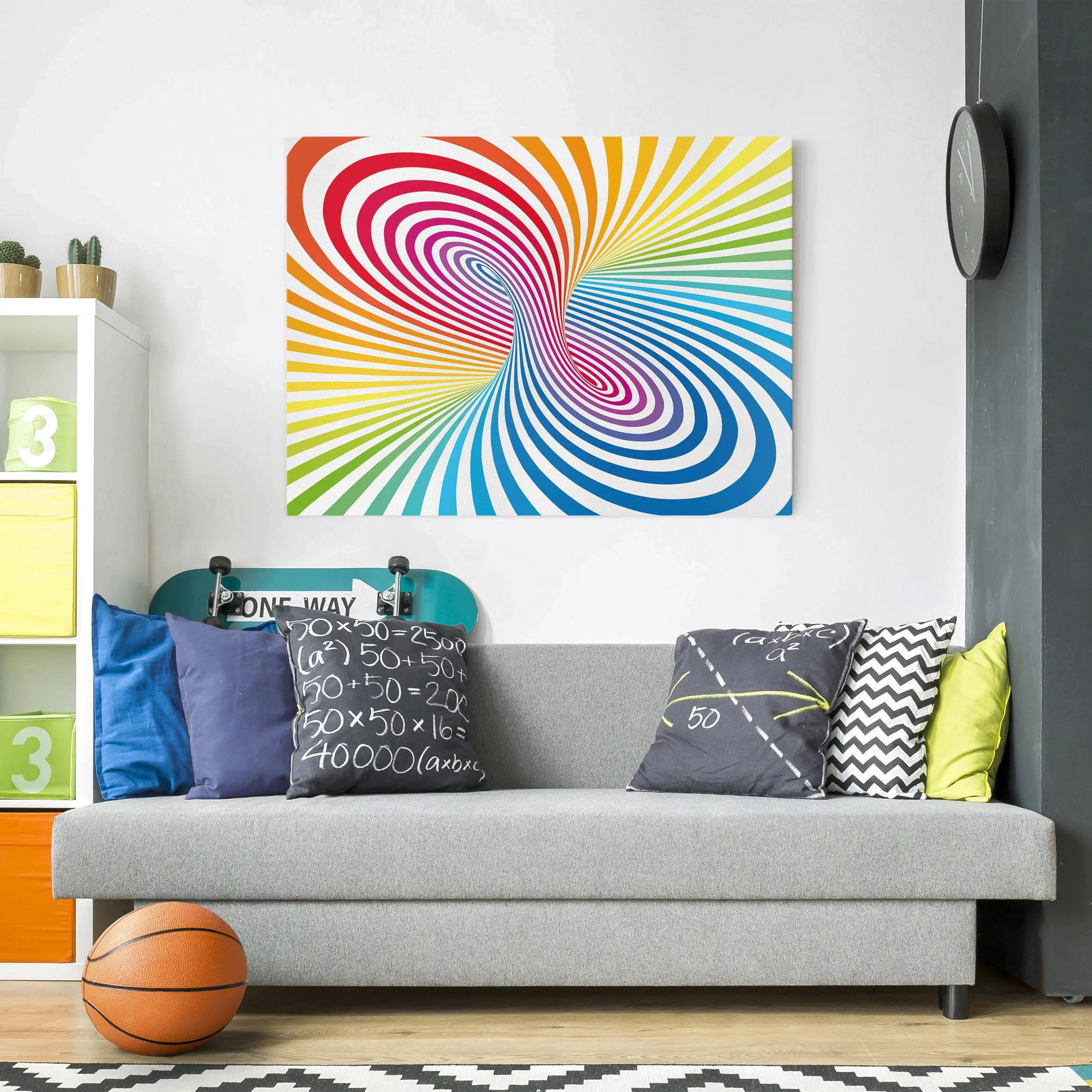Leinwandbild Muster - Querformat Farbtornado günstig online kaufen