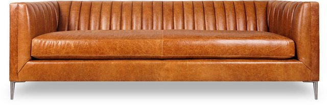 Xlmoebel Sofa Dreisitzer Chesterfield Sofagarnitur in Hellbraunem Leder und günstig online kaufen