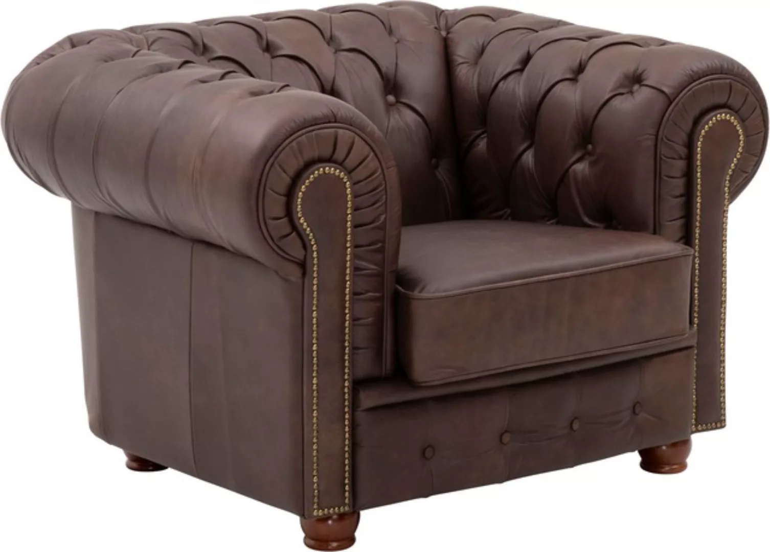 Max Winzer® Sessel »Norwin, Loungesessel, Chesterfield mit Ziernägeln in de günstig online kaufen