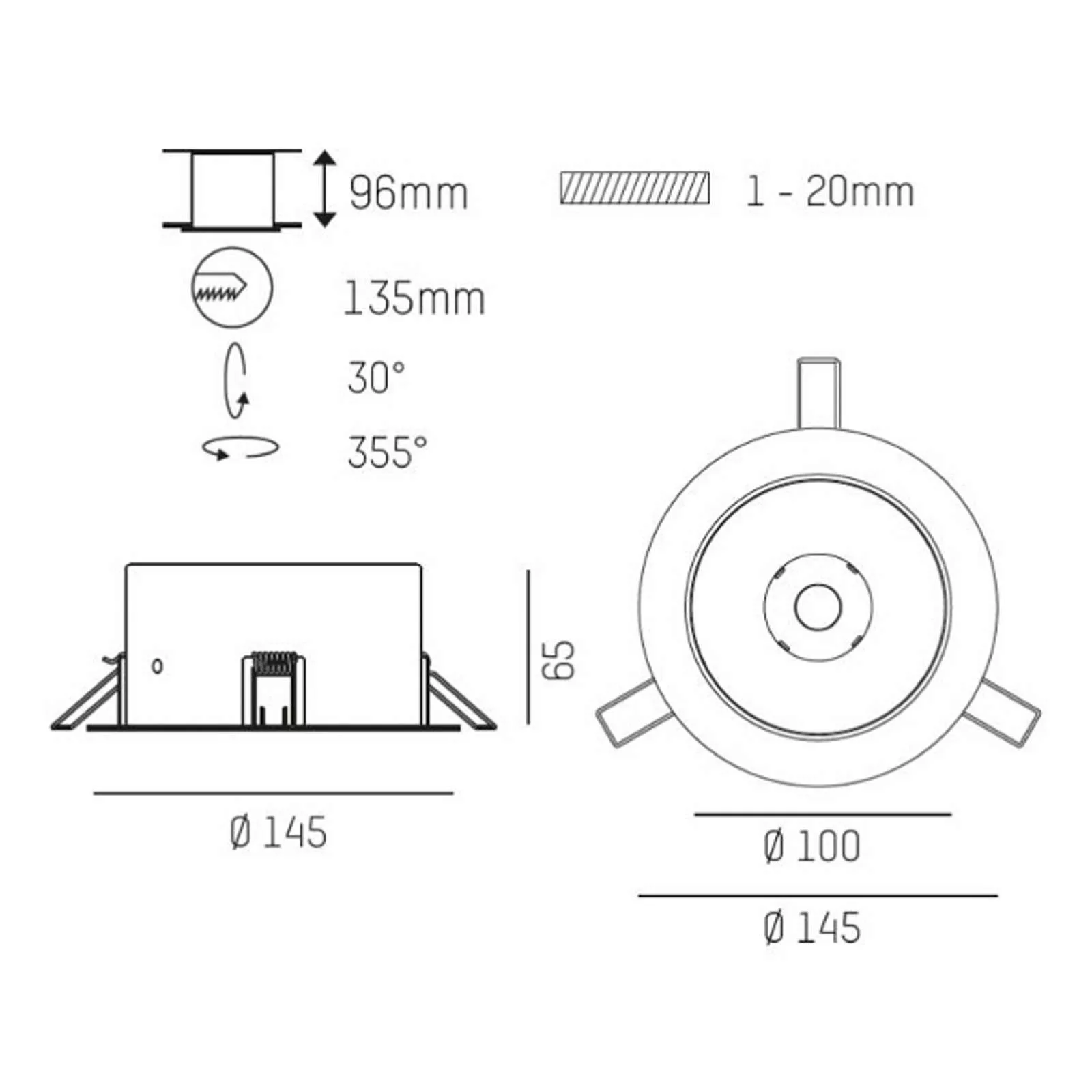 Molto Luce Vibo R LED-Einbaustrahler 4000K schwarz günstig online kaufen