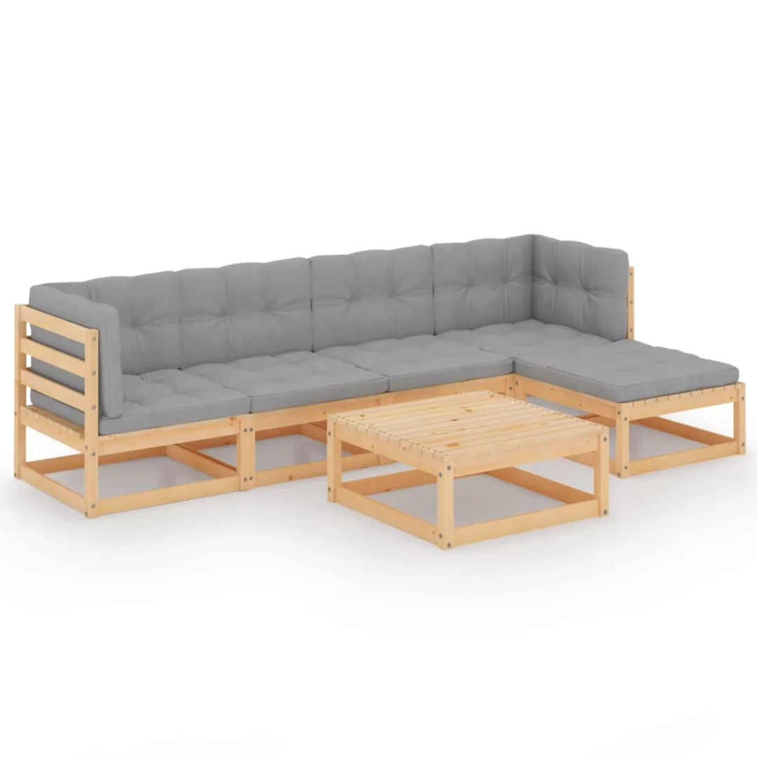 6-tlg. Garten-lounge-set Mit Kissen Kiefer Massivholz günstig online kaufen