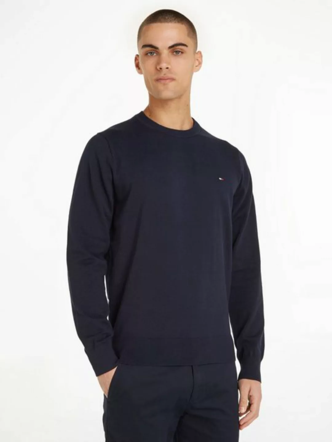 Tommy Hilfiger Pullover Rundhals Navy - Größe XL günstig online kaufen